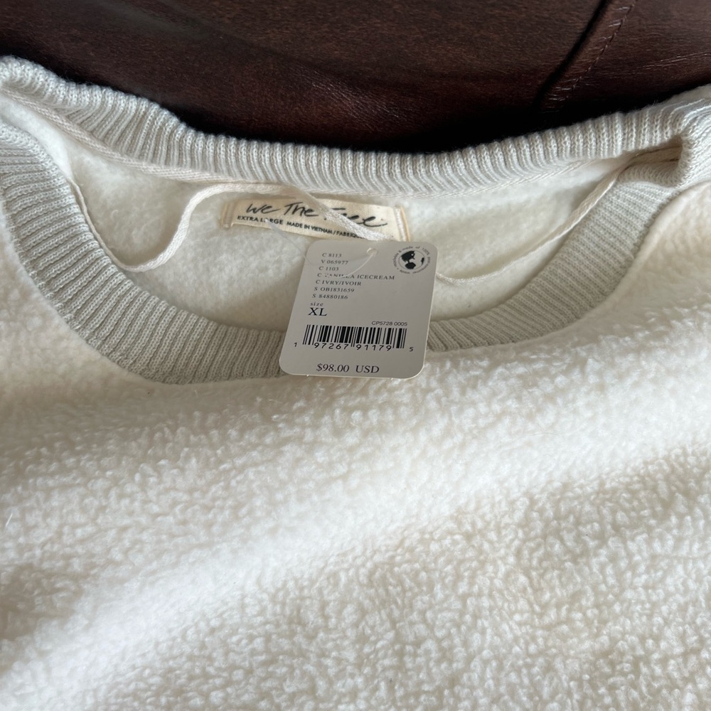 We The Free White Fleece Sweater XL